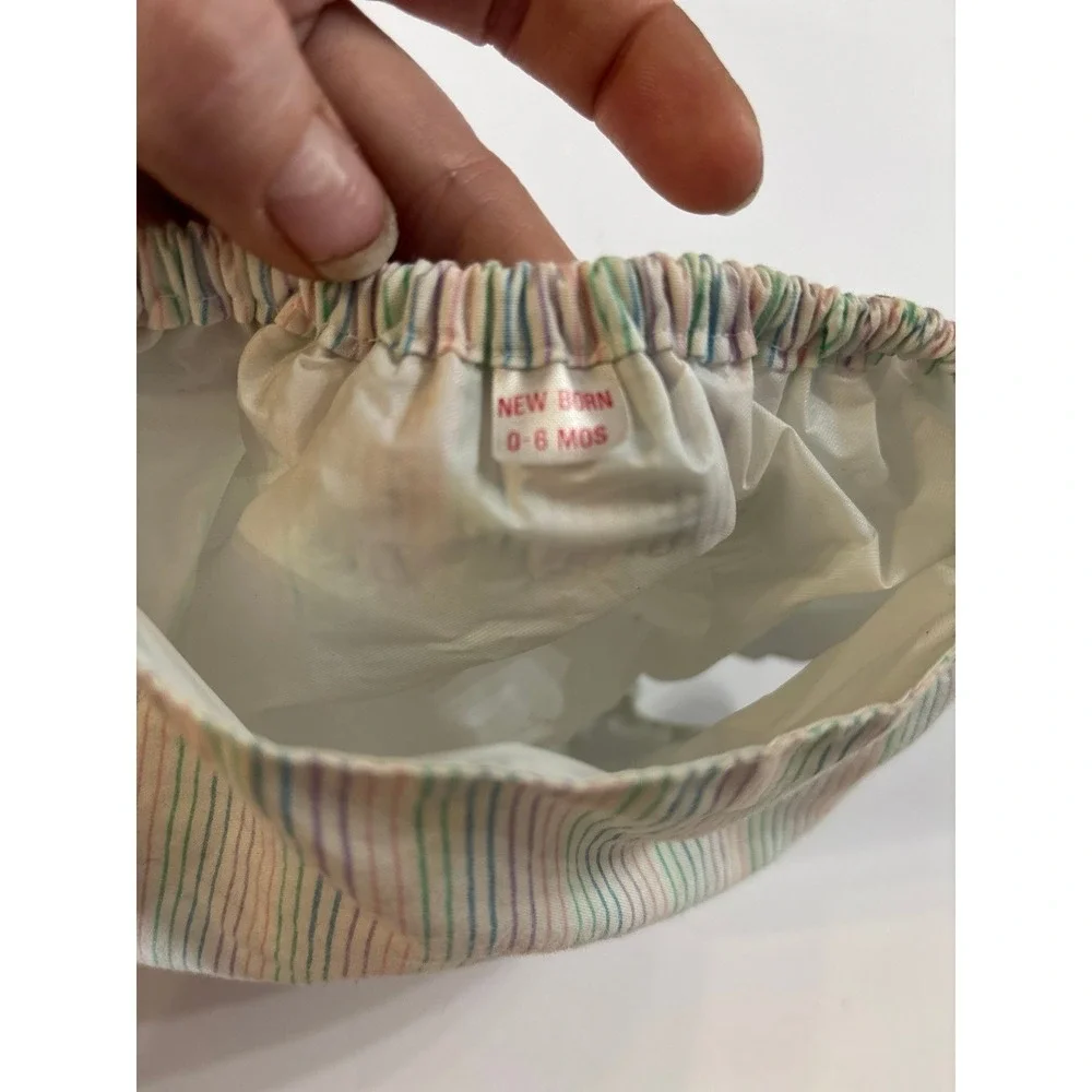 Vintage Baby Diaper Cover (0-6 Mon) Pastel Stripe diaper cover